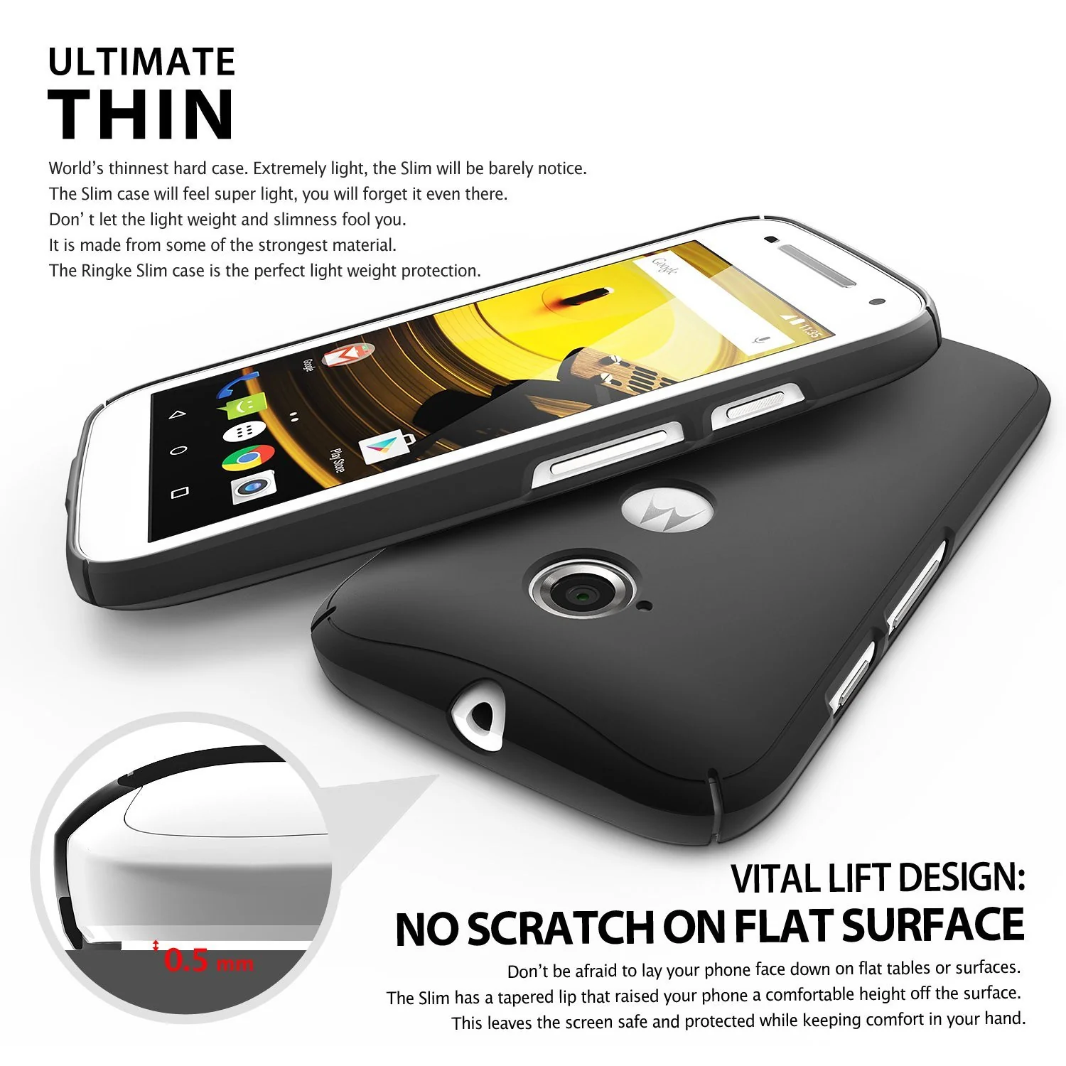 Moto E 2015 (2nd Gen.) Case | Slim - Black - Image 5