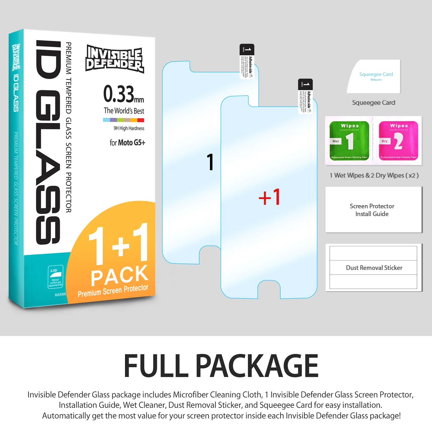 Moto G5 Plus Screen Protector | Invisible Defender Glass [2P] - Image 9